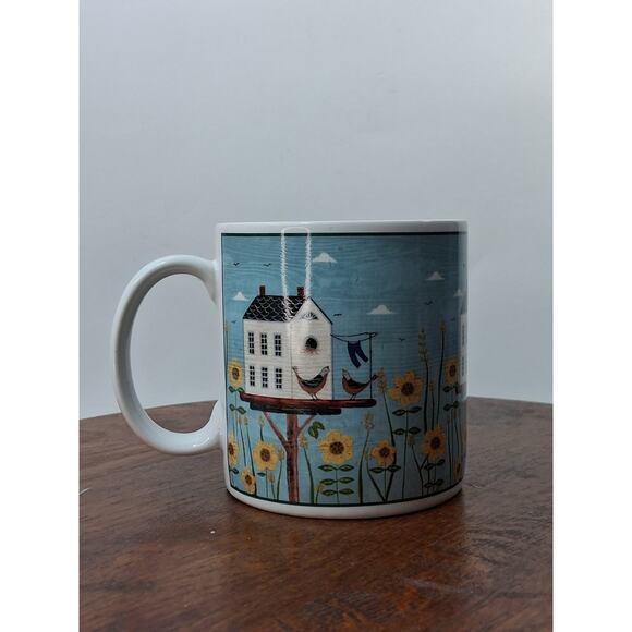 Vintage Warren Kimble Sakura Birdhouse Coffee / Tea Mug Cup - Picture 1 of 8